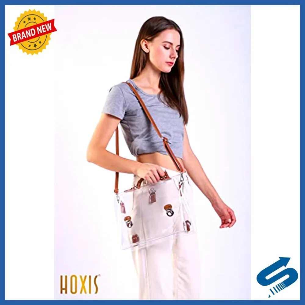 Clear PVC Stadium Backpack Convertible Satchel Crossbody Bag Unisex